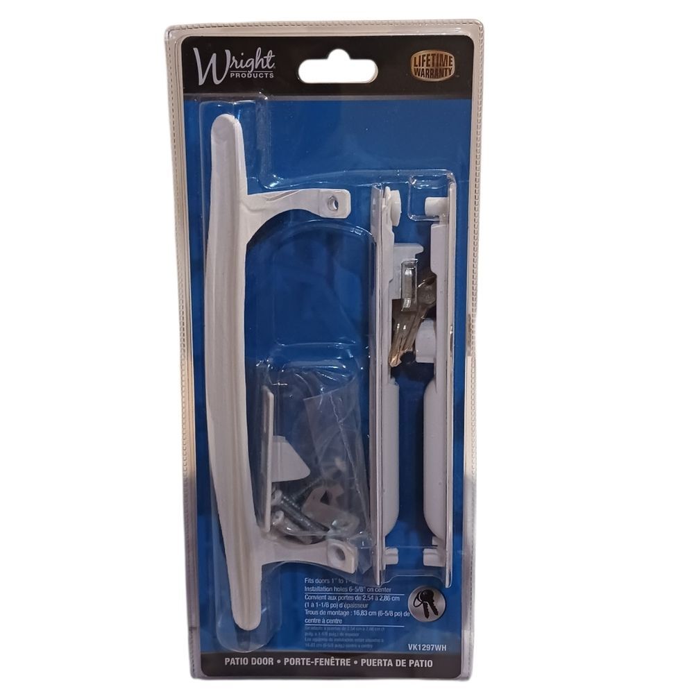 Wright Products White Patio Door Handle Set